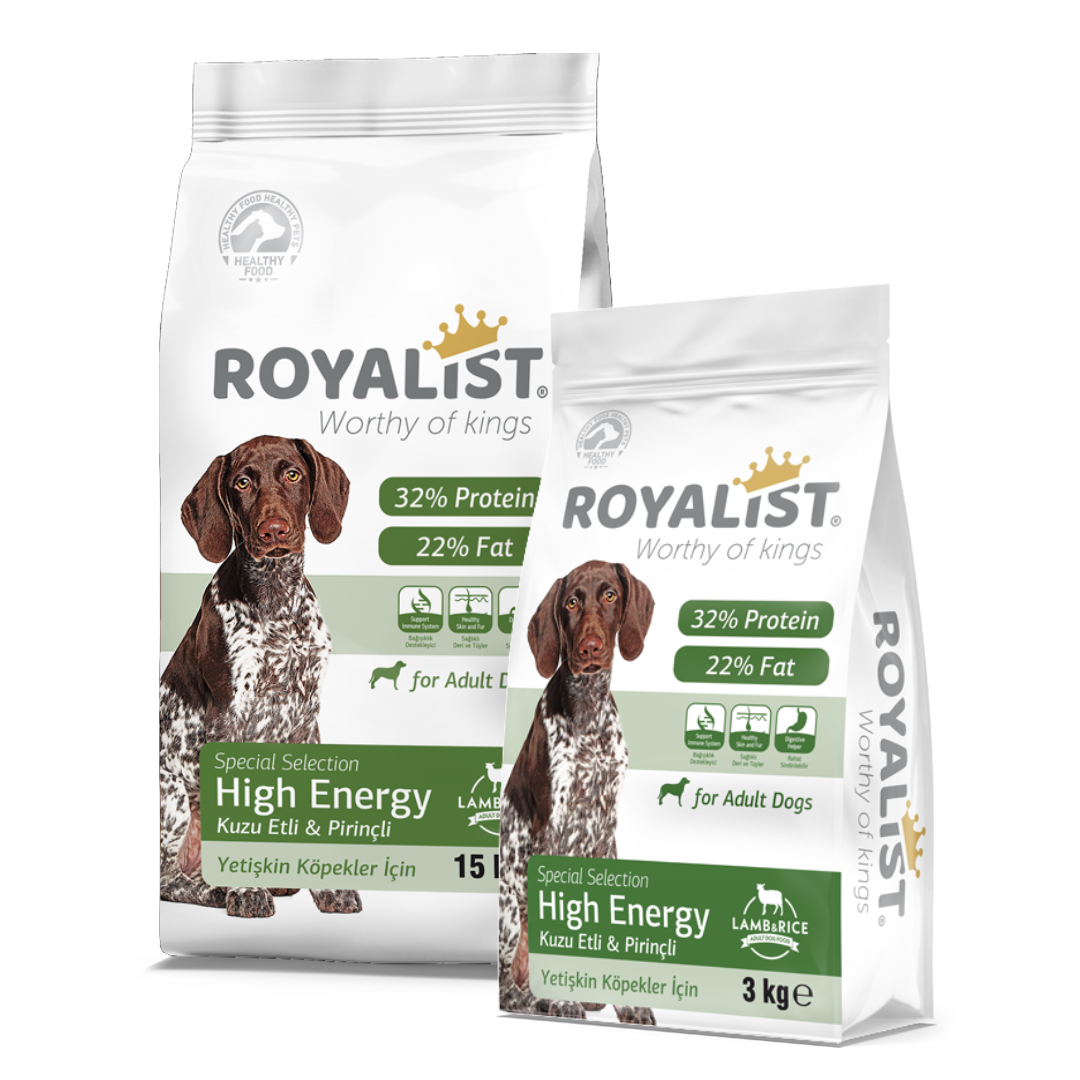 Dry Food Adult Dog Lamb Rice High Energy Royalist Pet Products